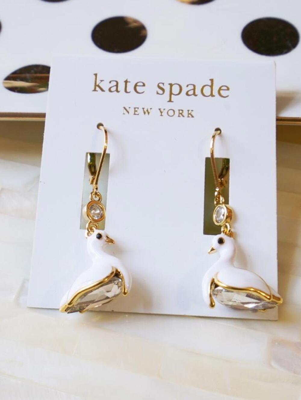 Kate Spade Swan Leverback Earrings